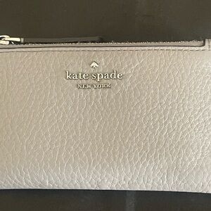 Kate Spade Small Light Gray Leather Wallet